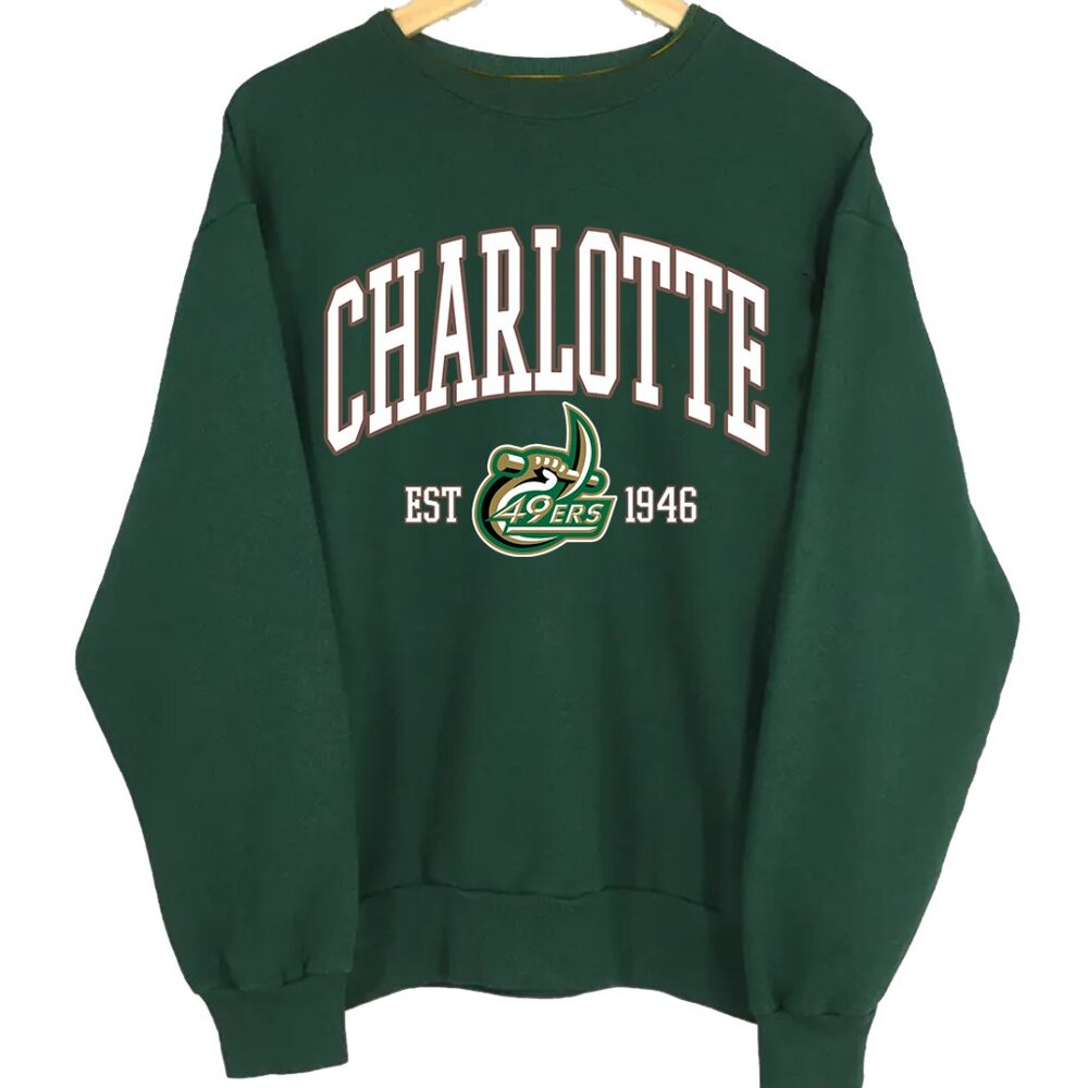NCAA Charlotte 49ers Varsity Teams Retro Shirt Sweater Sweatshirt